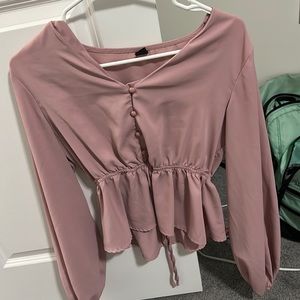 pink long sleeve shirt